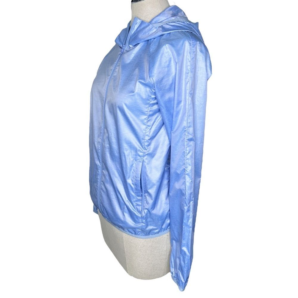 Uniqlo Windbreaker Jacket sz S * Lightweight Travel Packable Full Zip Light Blue - Picture 2 of 8